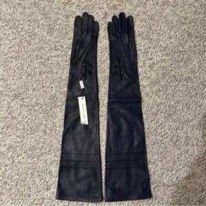Marc Jacobs navy leather opera gloves